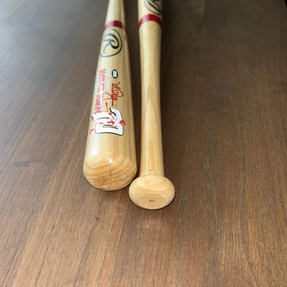 Vintage 1998 Rawlings Mark McGwire Single Season Home Run Record Mini Bat Pair